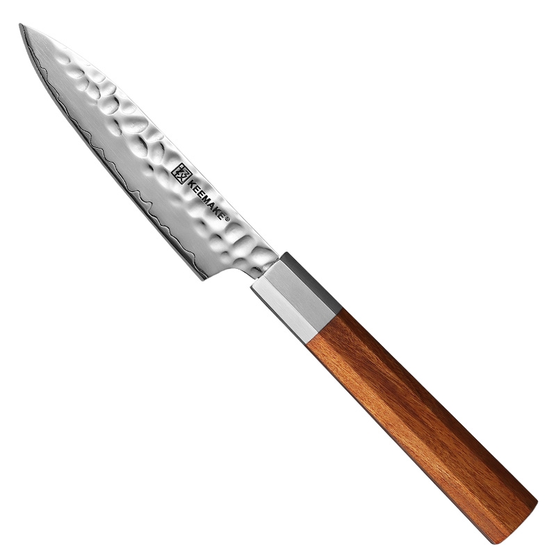 4.5 Inch High Quality Japanese Utility Knife 3 Layers High Stainless Steel Blade Kitchen Knife with Santos Rosewood Handle