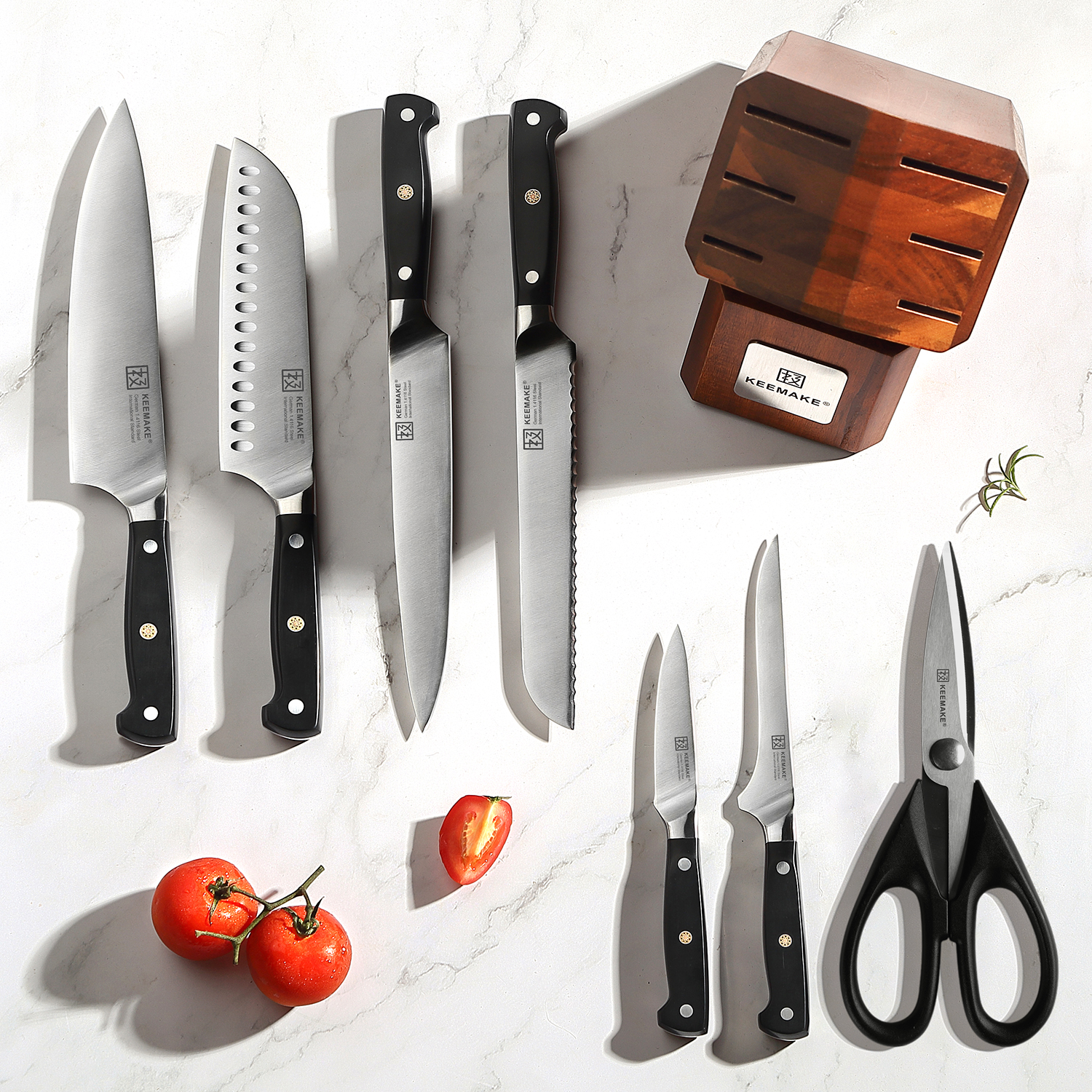 8pcs Kitchen Knife Set with Knife Block