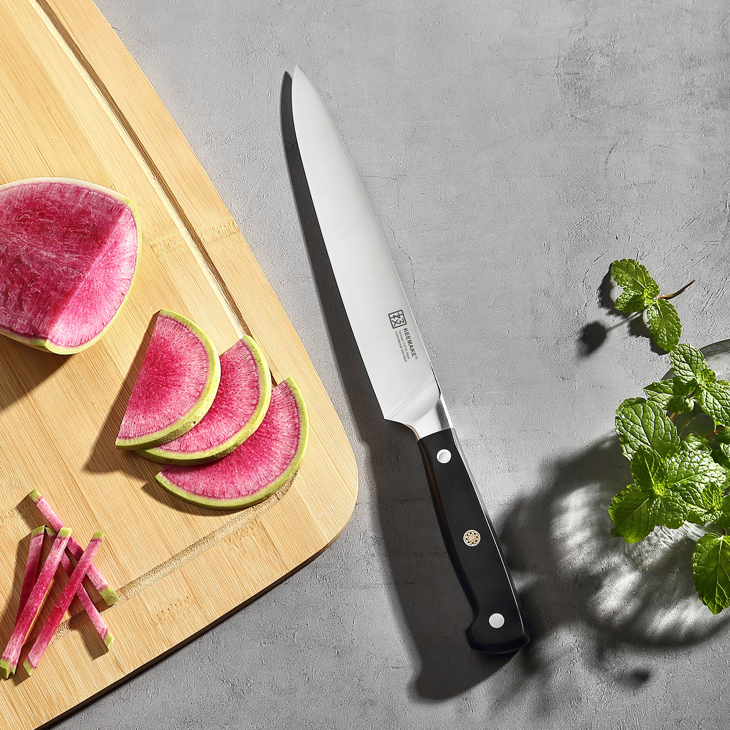 KEEMAKE 3pcs Kitchen Knives Set High Carbon German Steel 1.4116 High Quality Chef's Knife with ABS Handle