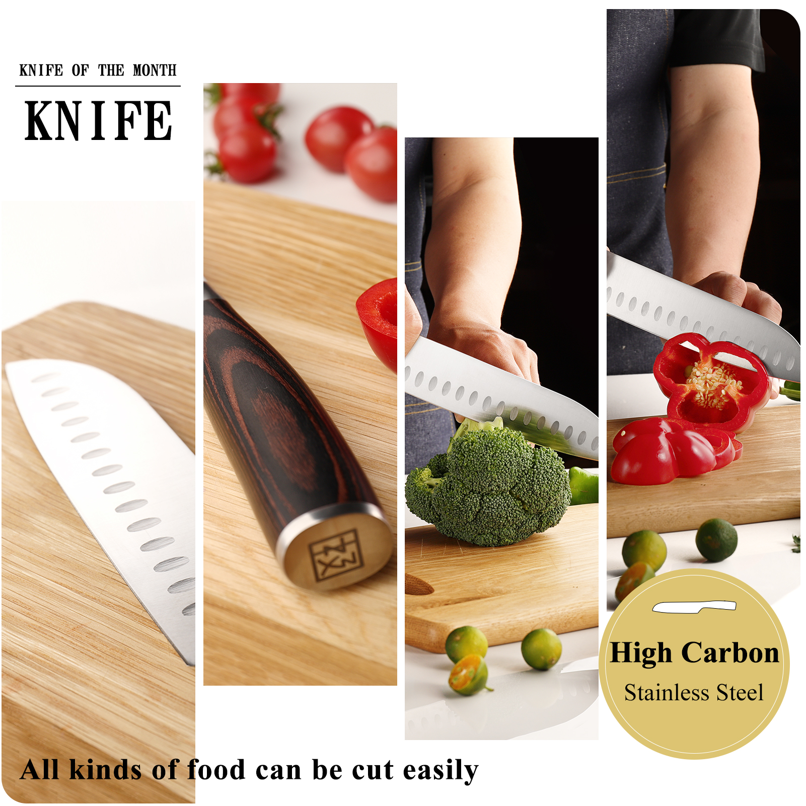 KEEMAKE Santoku Knife Set of 2pcs