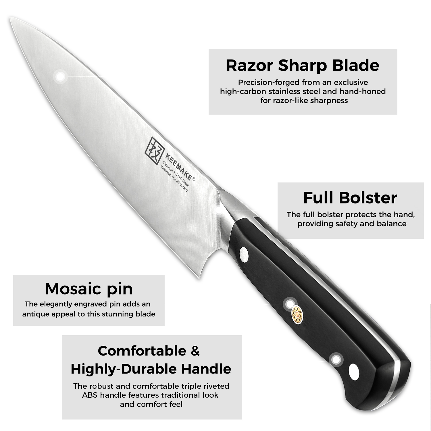 KEEMAKE Kitchen Knife Professional Chef Knife 8 inch