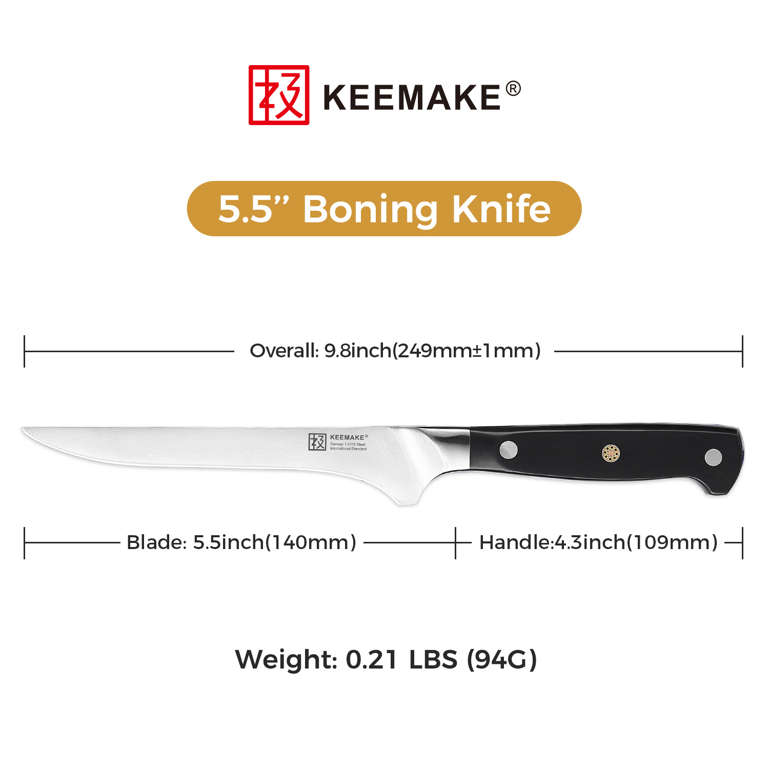 KEEMAKE Boning Knife 5.5 inch, Fish Filleting Knife