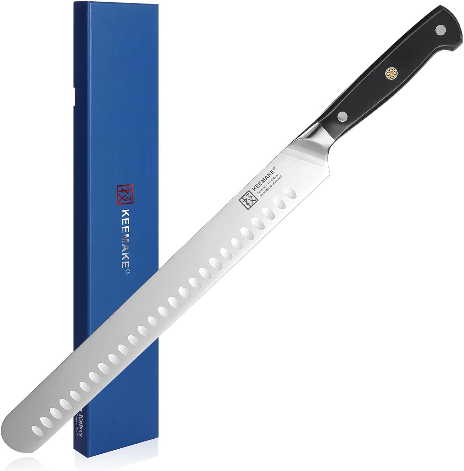KEEMAKE Slicing Knife 12 inches, Carving Knife with High Carbon Stainless Steel for Ham Cutting