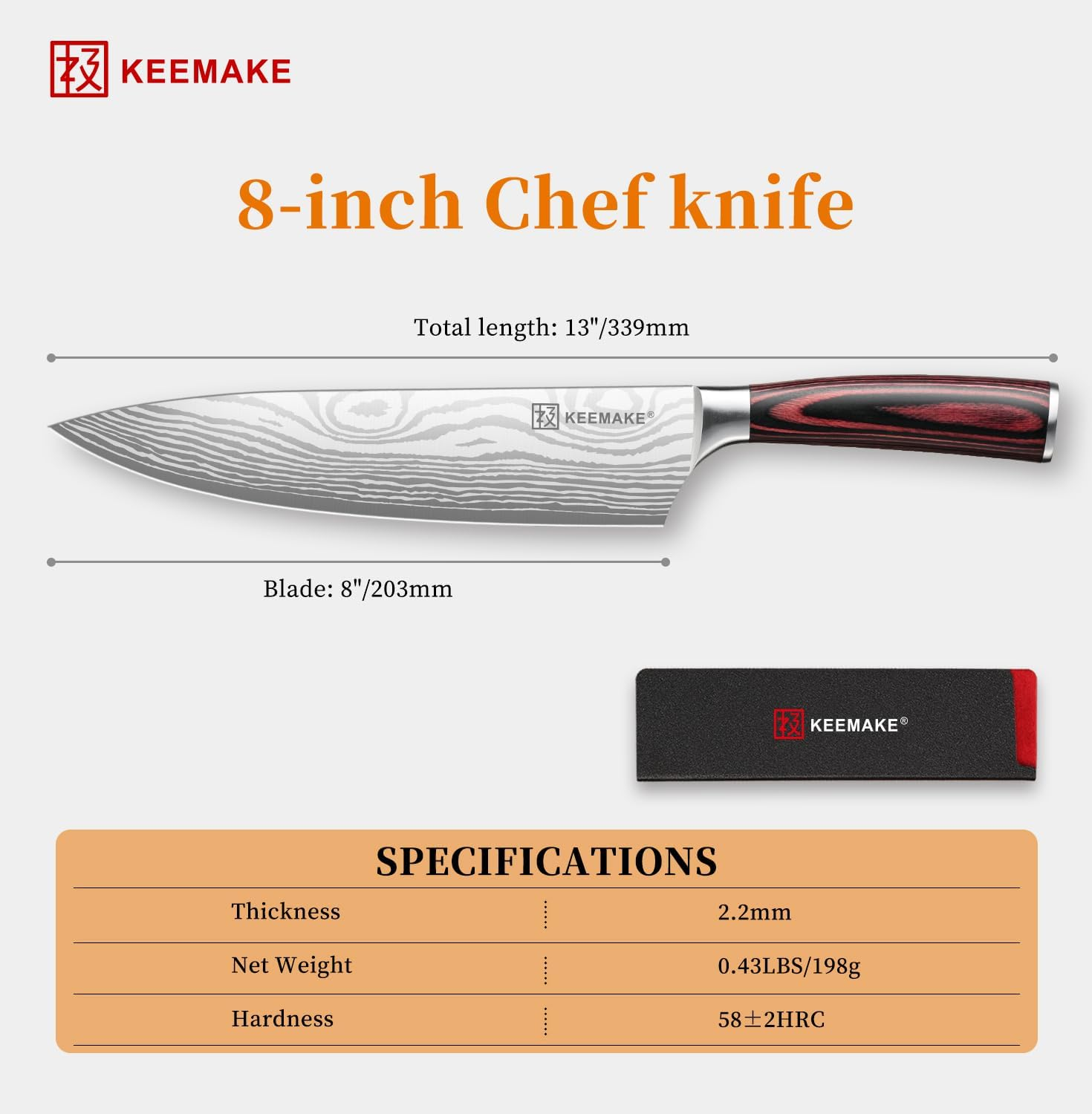 KEEMAKE Chef Knife 8 Inch